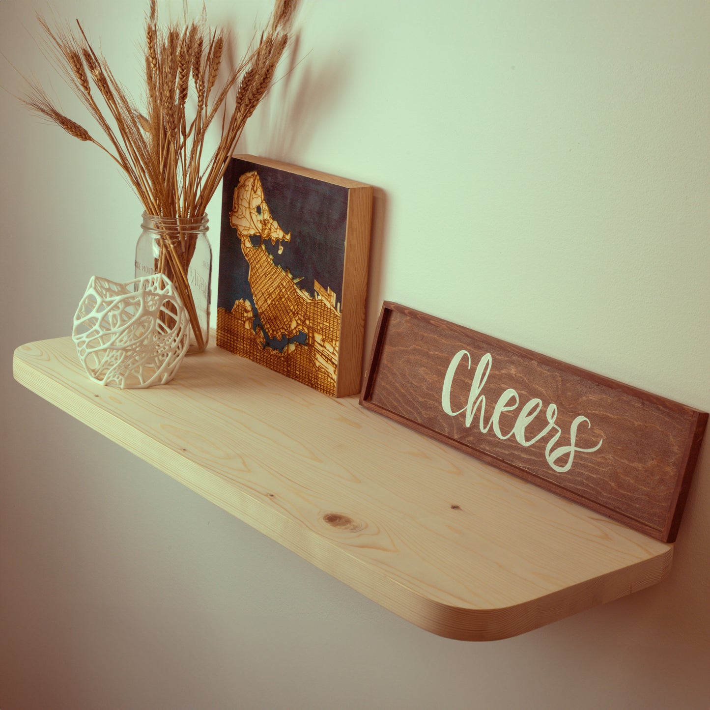 Handcrafted Floating Wooden Shelf for Home Decor