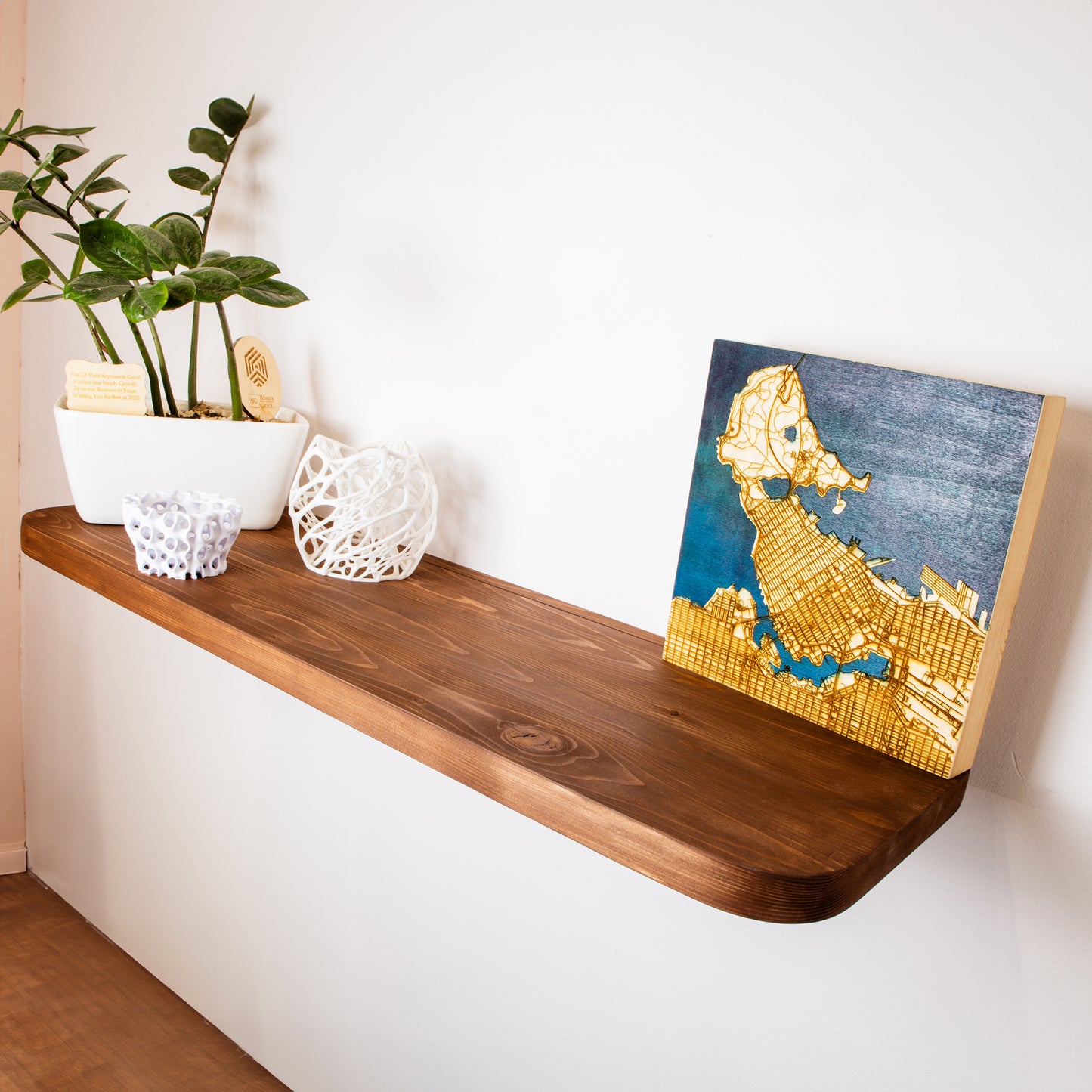 Handcrafted Floating Wooden Shelf for Home Decor