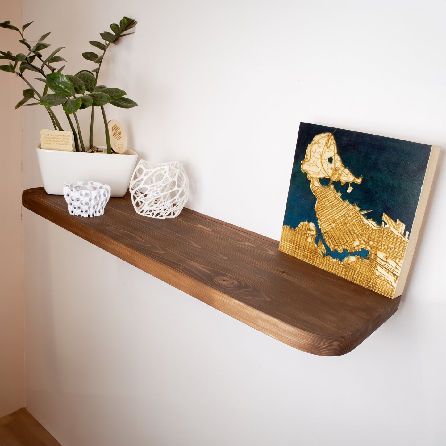 Handcrafted Floating Wooden Shelf for Home Decor