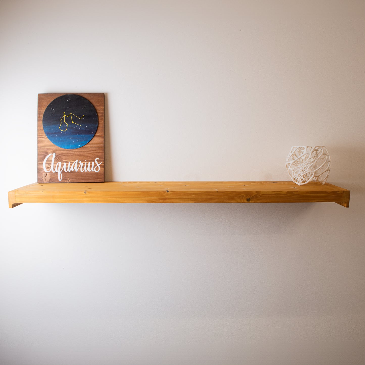 Golden Pine Floating Shelf