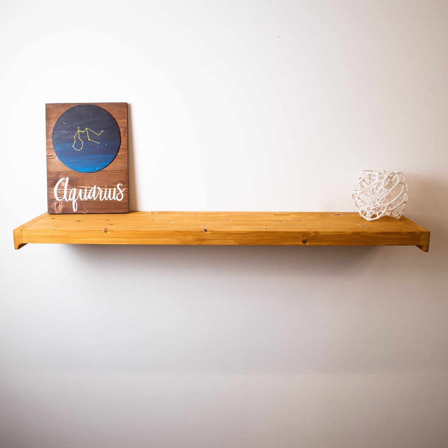 Golden Pine Floating Shelf