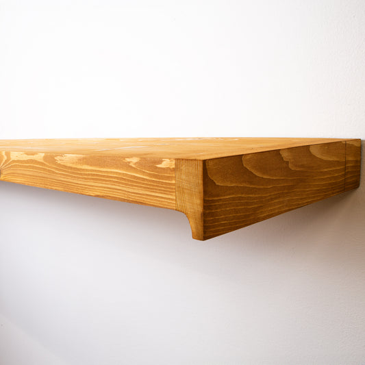 Golden Pine Floating Shelf